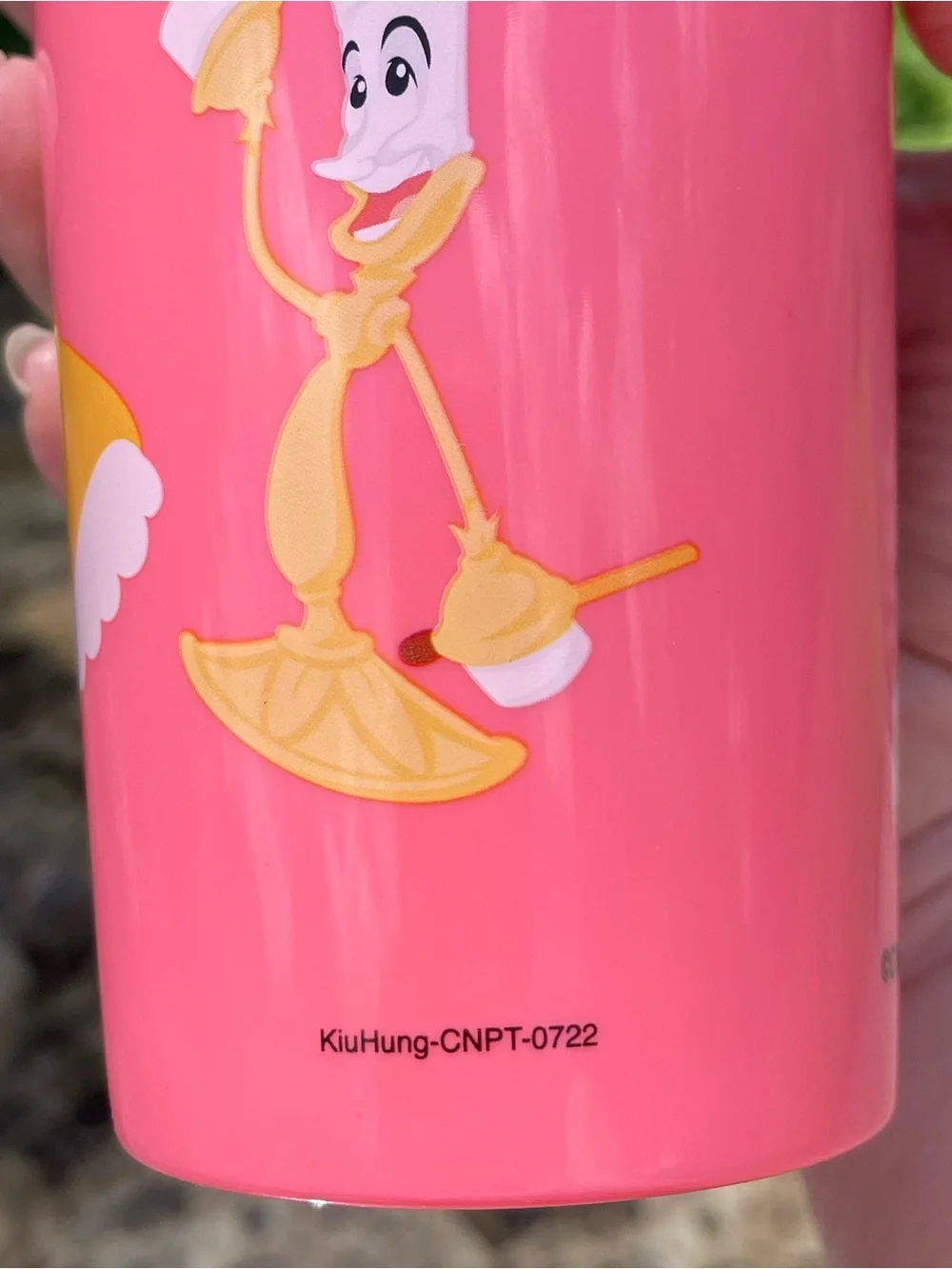 Disney Belle Pink, Yellow & Red Plastic Party Cup with Straw